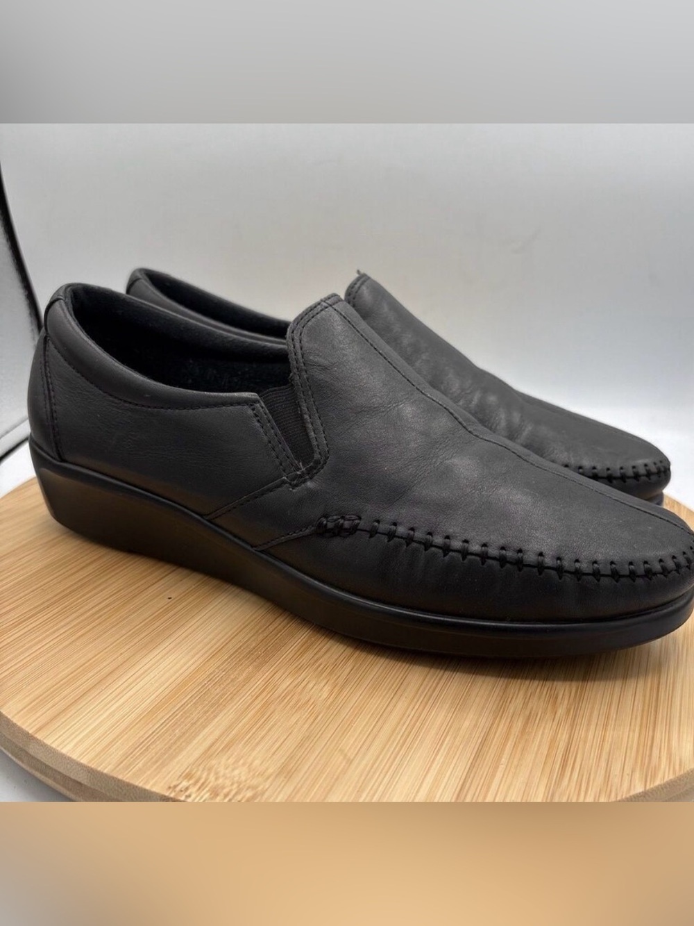 SAS Dream Comfort Loafers Women’s 9.5M Black Leather Slip On Casual Shoes Goring